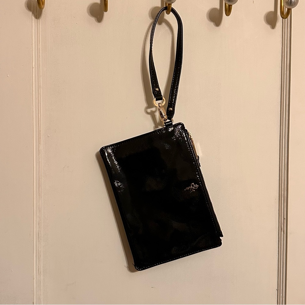 Cole Haan - Patent Leather Wristlet Clutch - Black